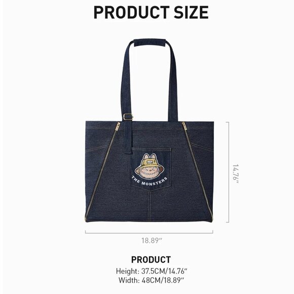 Pop MART Labubu the Monsters Fall in Wild Denim Tote Bag/Apron NEW & SEALED  T - Picture 3 of 14